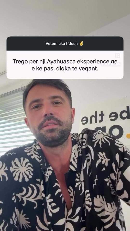 Eduard in the original video describing his personal experience after ayahuasca.