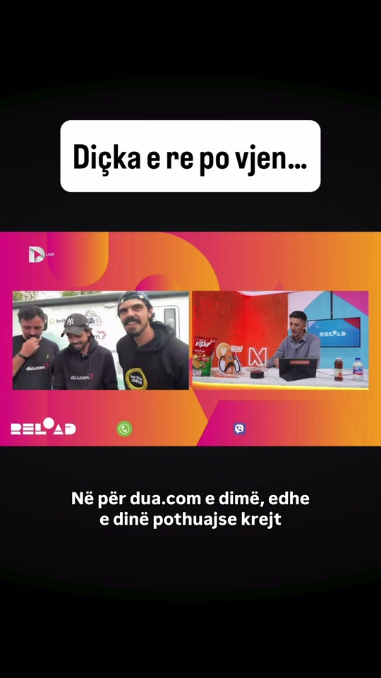 Reload Dukagjini split-screen interview with the presenter and the Be The One team beside the camper.