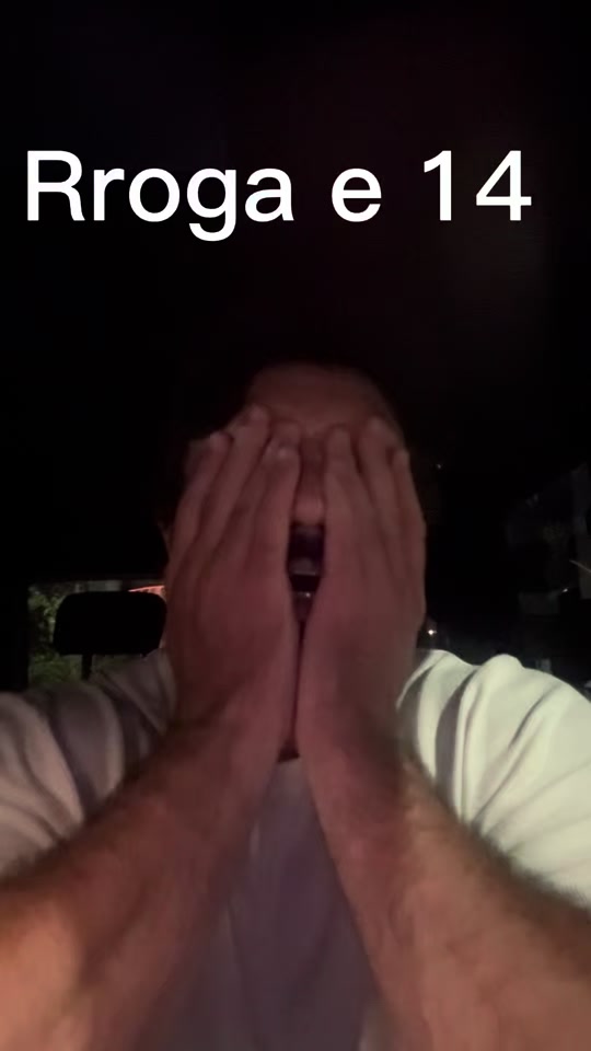 Original video cover showing Eduard with his hands over his face and the words Rroga e 14.