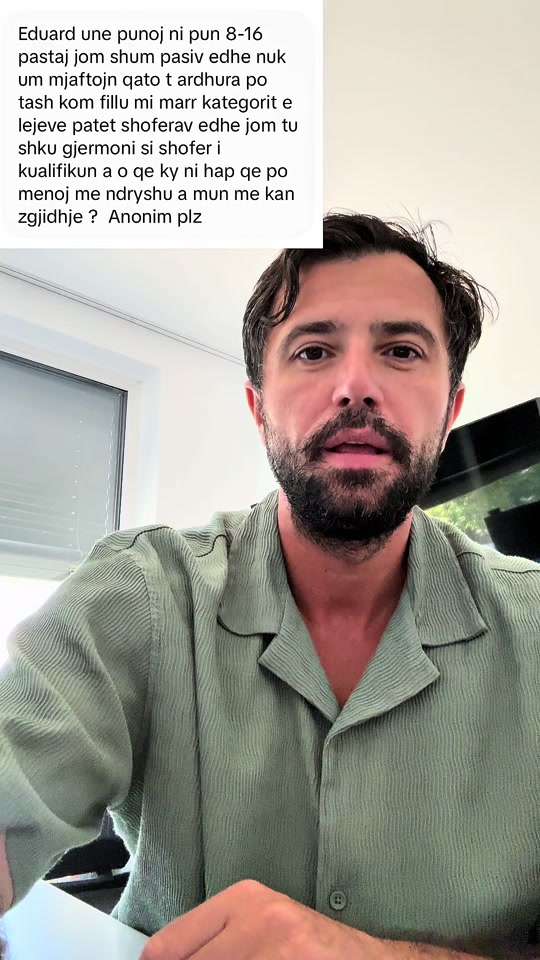 Eduard responding to a question about moving to Germany for work.